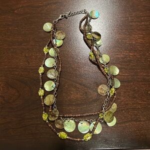 Green Shell and Beaded Necklace